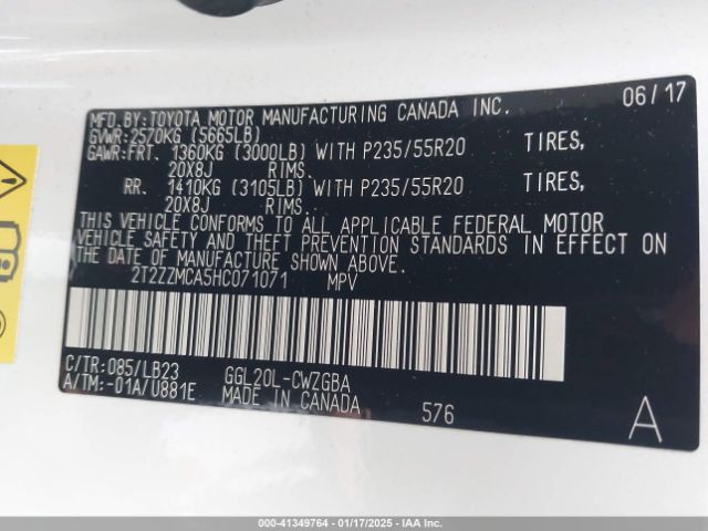 2T2ZZMCA5HC071071 Lexus RX 350