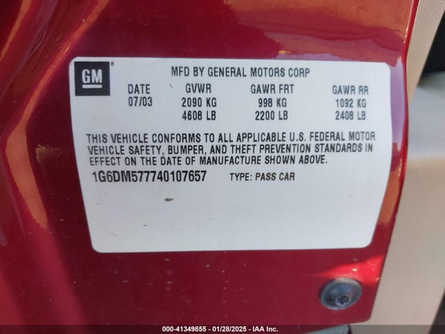 2004 CADILLAC CTS 1G6DM577740107657 Photo 8