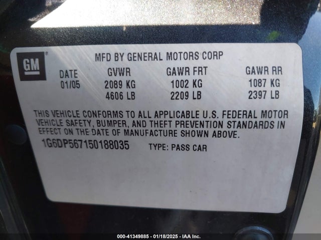 2005 CADILLAC CTS 1G6DP567150188035 Photo 8