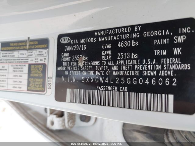 5XXGW4L25GG046062 KIA Optima Sx Turbo