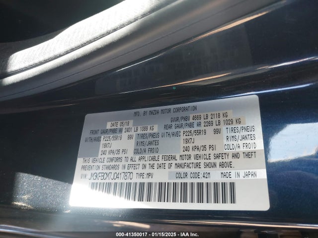 Mazda Cx-5 Touring 2018 JM3KFBCM7J0417870 Image 9