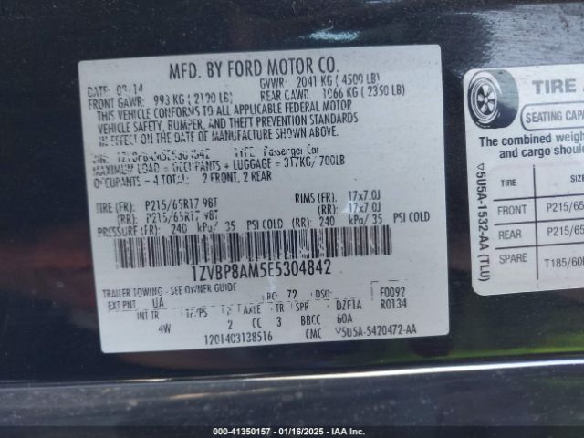 1ZVBP8AM5E5304842 Ford Mustang V6 Premium