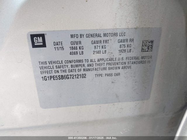 1G1PE5SB6G7212102 Chevrolet Cruze Limited 1lt Auto