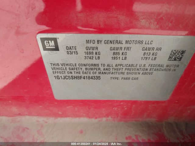 1G1JC5SH8F4184335 Chevrolet Sonic Lt Auto