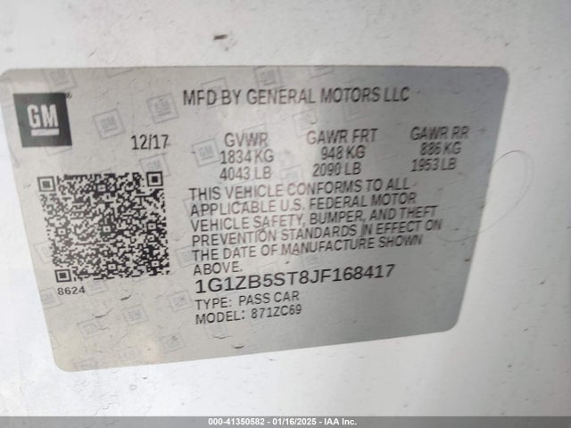 Chevrolet Malibu 1ls 2018 1G1ZB5ST8JF168417 Image 9