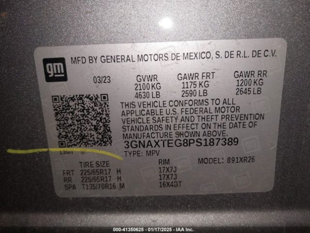3GNAXTEG8PS187389 Chevrolet Equinox Awd 2fl