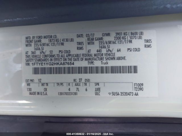1FTYE1YG2HKA87654 Ford Transit-150