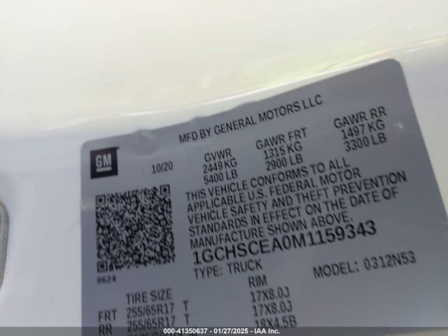 1GCHSCEA0M1159343 Chevrolet Colorado 2wd  Long Box Lt