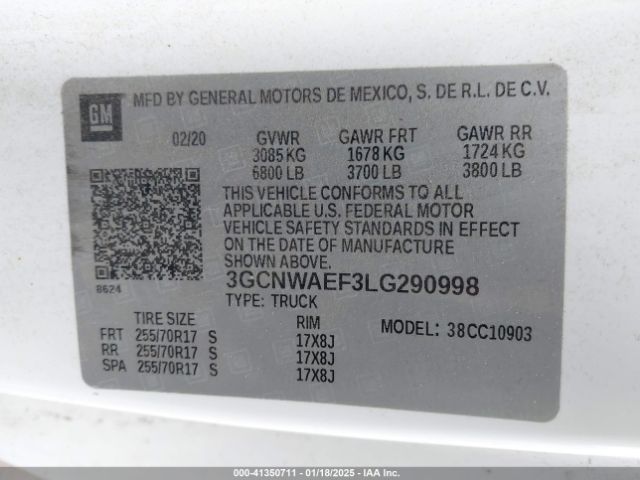 3GCNWAEF3LG290998 Chevrolet Silverado 1500 2wd  Long Bed Wt