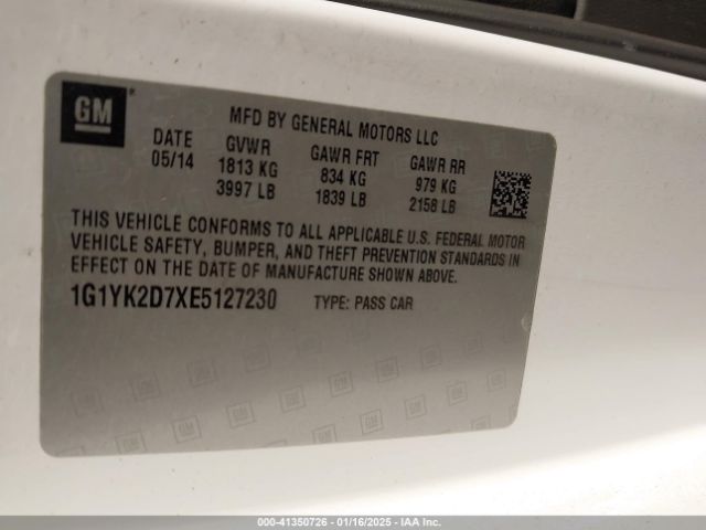 1G1YK2D7XE5127230 Chevrolet Corvette Stingray Z51