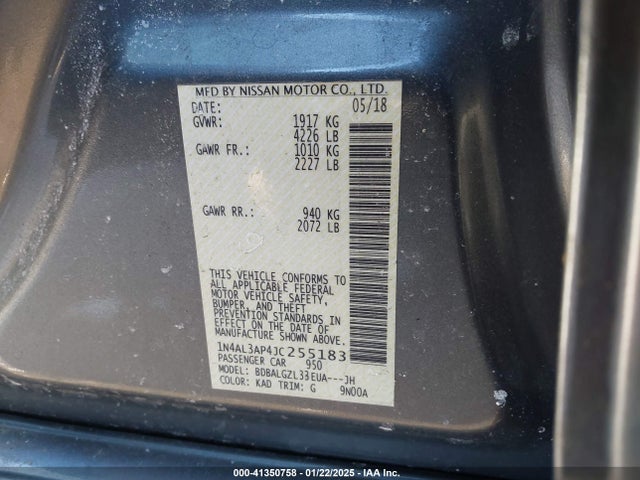 Nissan Altima 2.5 S 2018 1N4AL3AP4JC255183 Image 8