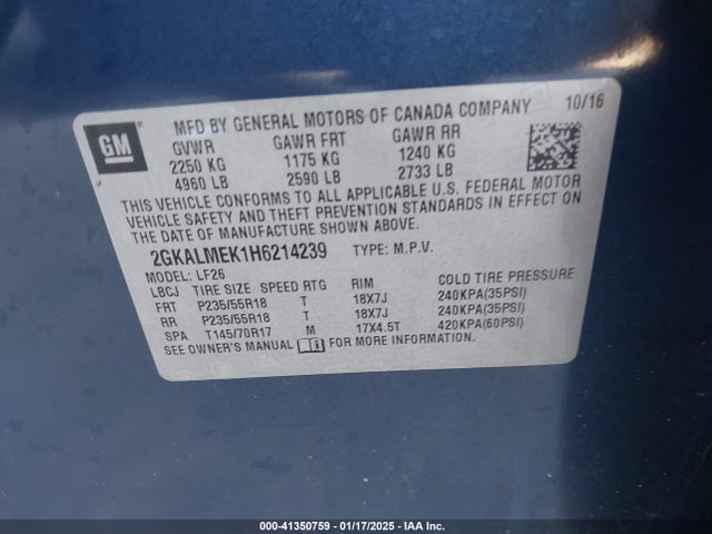 2GKALMEK1H6214239 GMC Terrain Sle-1