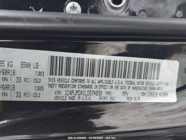 1C4PJMDX1LD574839 Jeep Cherokee Limited 4x4