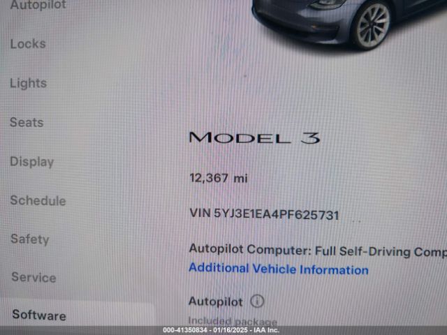 5YJ3E1EA4PF625731 Tesla Model 3 Rear-wheel Drive