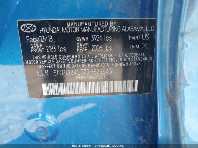 Hyundai Elantra Value Edition 2018 5NPD84LF7JH323645 Image 9