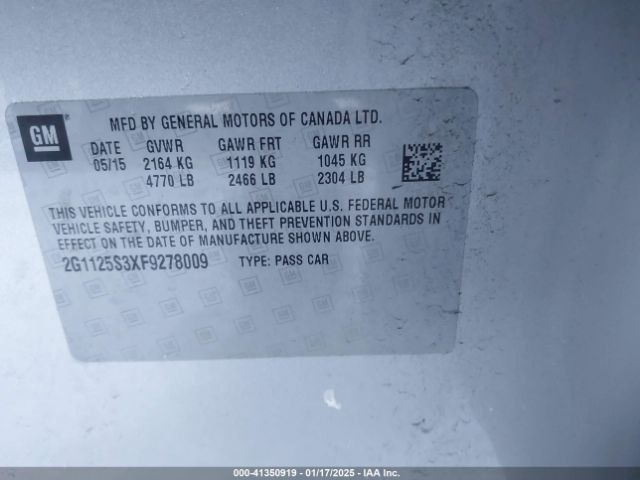 2G1125S3XF9278009 Chevrolet Impala 2lt