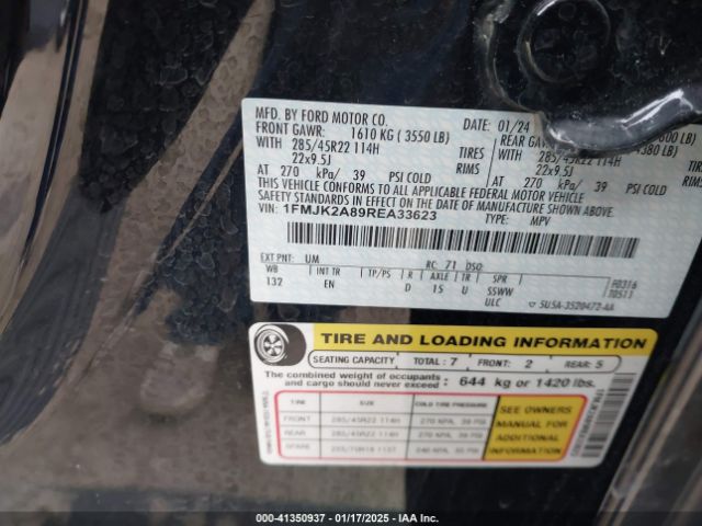 1FMJK2A89REA33623 Ford Expedition Limited Max