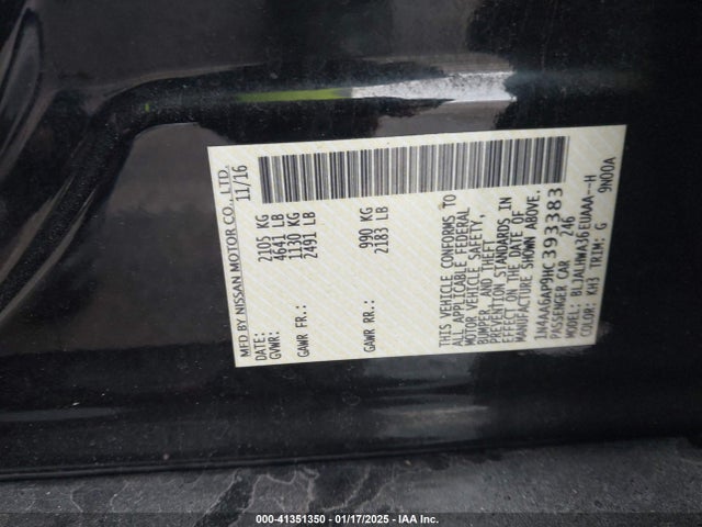 Nissan Maxima 3.5 Platinum 2017 1N4AA6AP9HC393383 Image 9