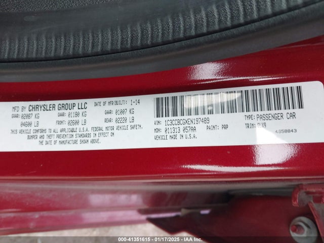 Chrysler 200 Limited 2014 1C3CCBCGXEN197489 Image 9