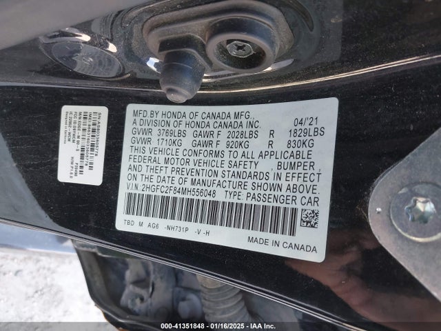 Honda Civic Sport 2021 2HGFC2F84MH556048 Image 9