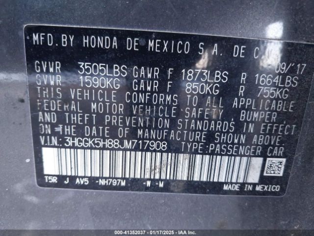 3HGGK5H88JM717908 Honda FIT EX