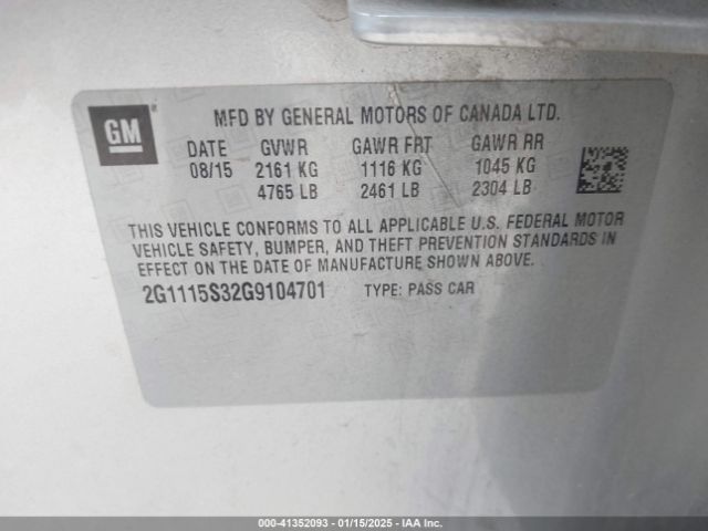 2G1115S32G9104701 Chevrolet Impala 2lt
