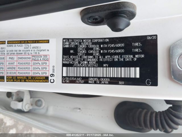 JTEBU5JR2L5822163 Toyota 4runner Limited