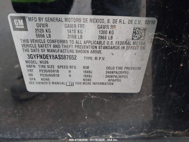 2010 CADILLAC SRX 3GYFNDEY8AS587652 Photo 8