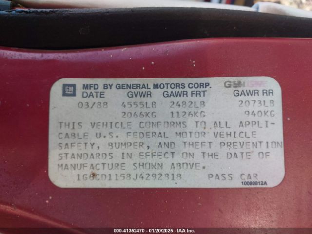1988 CADILLAC DEVILLE 1G6CD1158J4292818 Photo 8