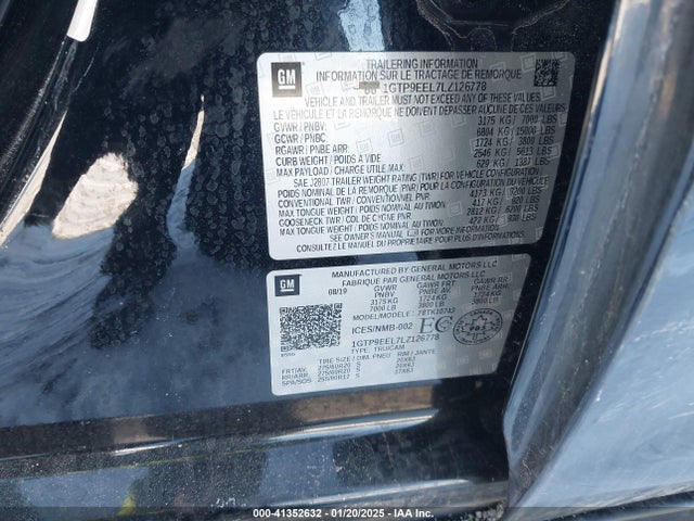 1GTP9EEL7LZ126778 GMC Sierra 1500 4wd  Short Box At4/4wd  Standard Box At4