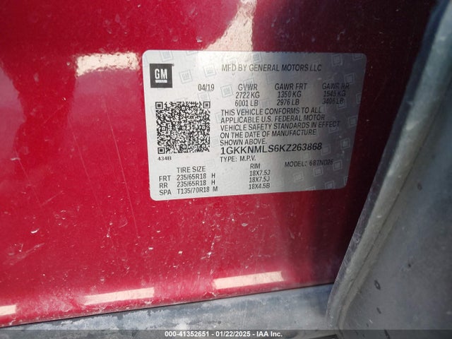 1GKKNMLS6KZ263868 GMC Acadia Slt-1