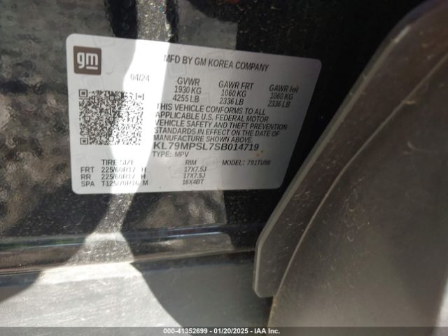 KL79MPSL7SB014719 Chevrolet Trailblazer Fwd Lt