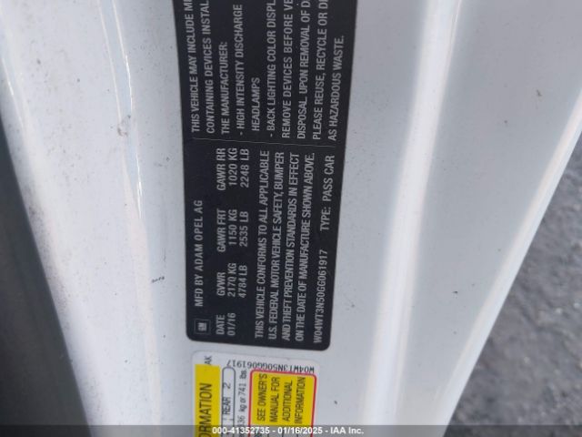 W04WT3N50GG061917 Buick Cascada Premium