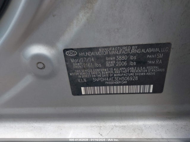 Hyundai ELANTRA SE 2014 5NPDH4AE3EH506928 Image 9