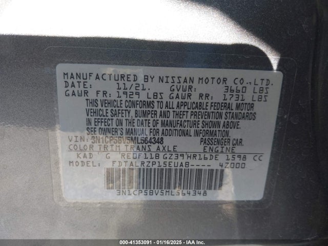 Nissan Kicks S Xtronic Cvt 2021 3N1CP5BV5ML564348 Image 9