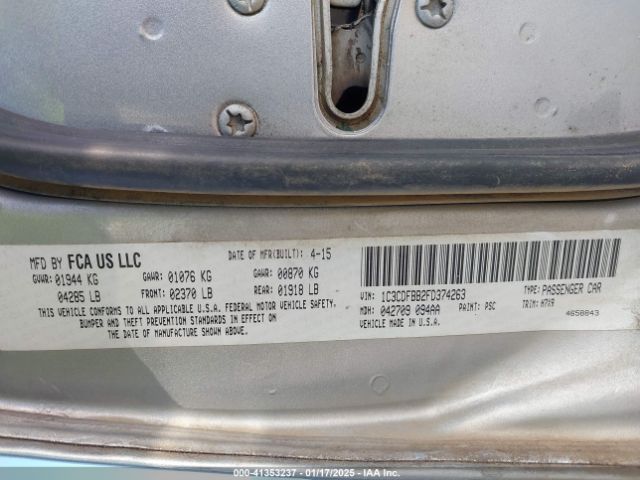 1C3CDFBB2FD374263 Dodge DART SXT