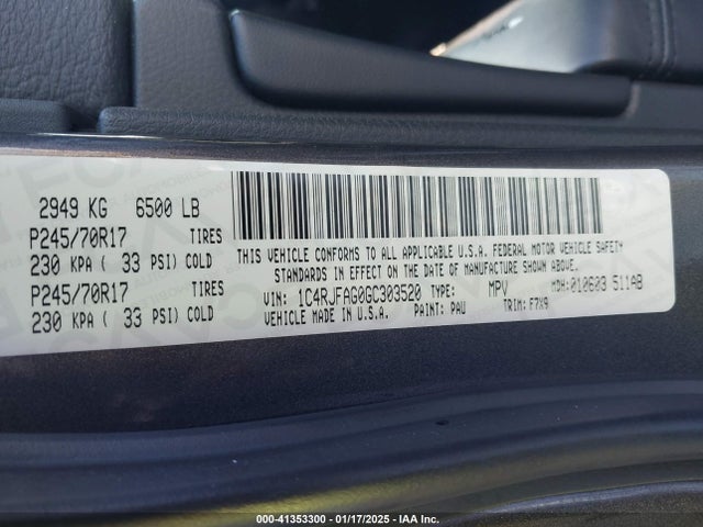 1C4RJFAG0GC303520 Jeep Grand Cherokee Laredo