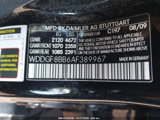 2010 MERCEDES-BENZ C-CLASS WDDGF8BB6AF389967 Photo 8
