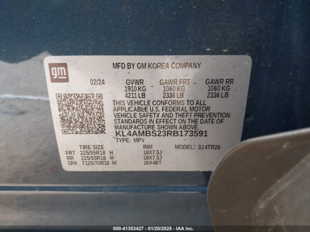 KL4AMBS23RB173591 Buick Encore Gx Preferred Fwd