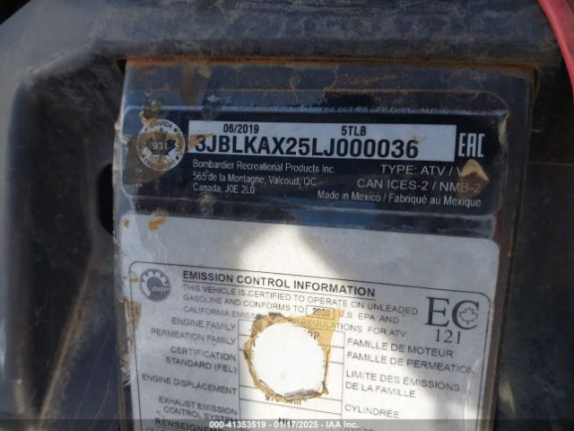 2020 CAN-AM OUTLANDER 3JBLKAX25LJ000036 Photo 9