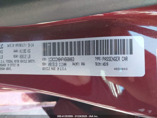Chrysler 200 Limited 2015 1C3CCCAB4FN568063 Image 9