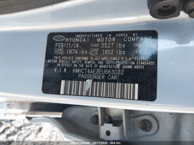 KMHCT4AE3EU663032 Hyundai ACCENT GLS
