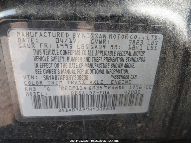 3N1AB7AP9HY308808 Nissan SENTRA SV