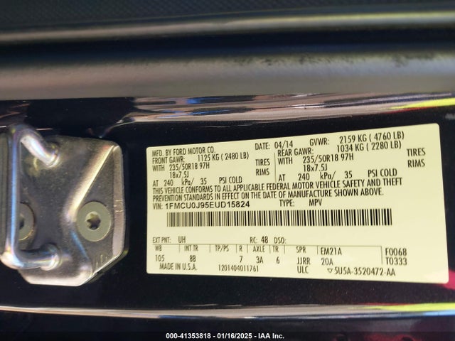 Ford Escape Titanium 2014 1FMCU0J95EUD15824 Image 9