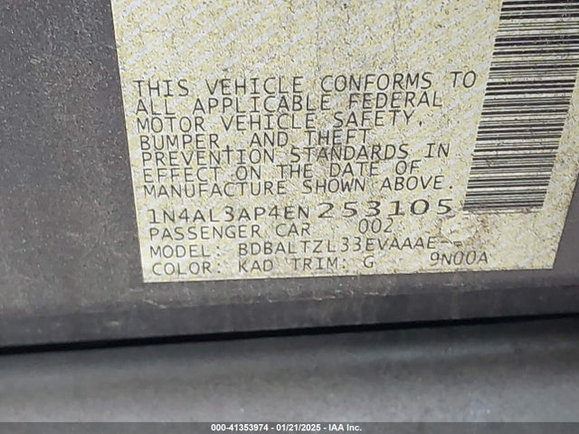 Nissan Altima 2.5 Sv 2014 1N4AL3AP4EN253105 Image 9