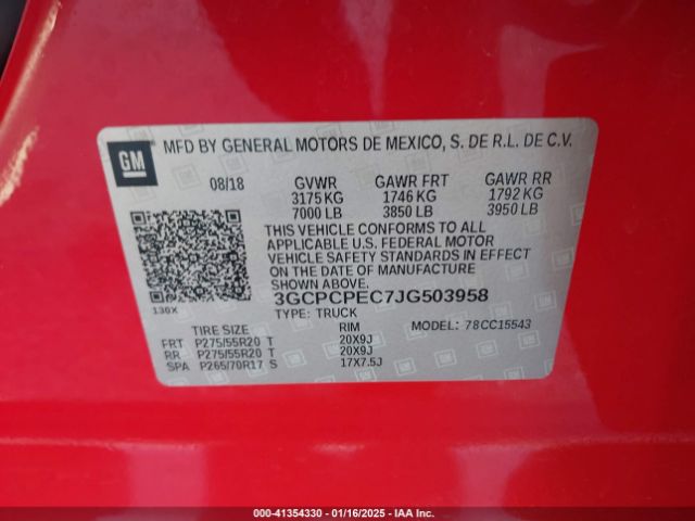 3GCPCPEC7JG503958 Chevrolet Silverado 1500 Custom