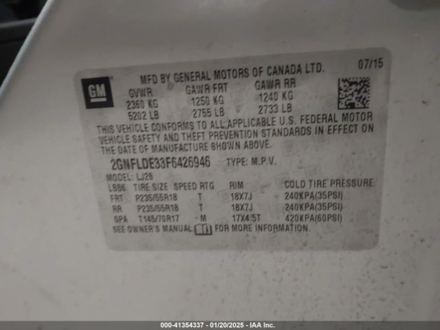 2GNFLDE33F6426946 Chevrolet Equinox Ltz