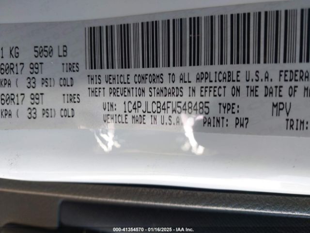1C4PJLCB4FW548485 Jeep Cherokee Latitude