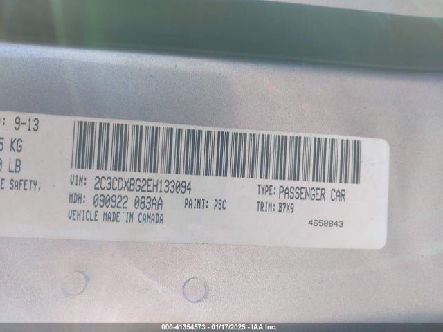Dodge Charger Se 2014 2C3CDXBG2EH133094 Image 9