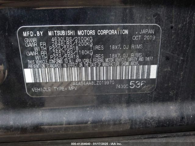 JA4AS4AA8LZ019970 Mitsubishi Eclipse Cross Le 1.5t